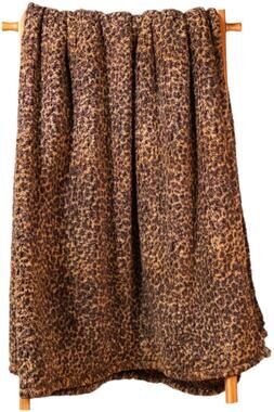 Jill Martin 60x70 Reversible Sherpa Printed Throw Vintage Leopard